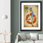 Pinup Girl Sailing by GI ArtLab on GIANT ART - red vintage