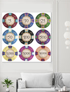 Poker Chips by GI ArtLab on GIANT ART - blue leisure