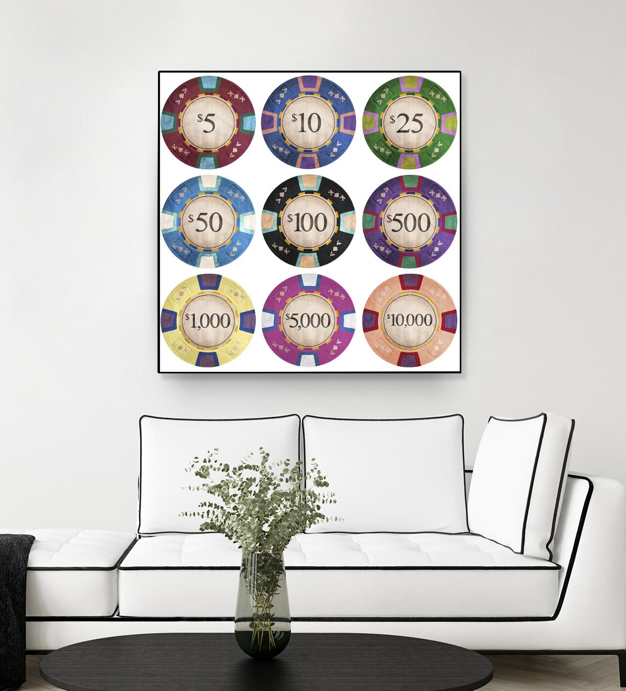 Poker Chips by GI ArtLab on GIANT ART - blue leisure