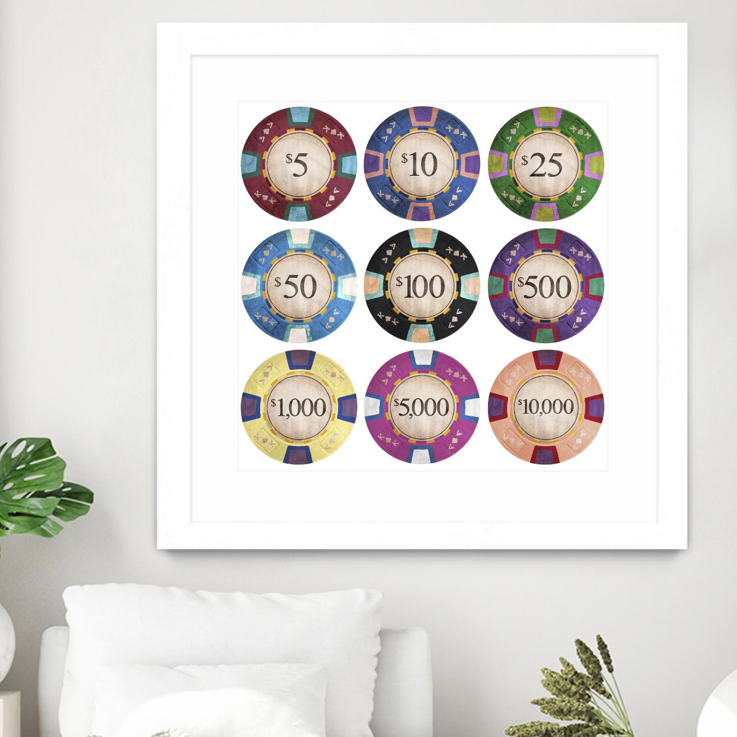 Poker Chips by GI ArtLab on GIANT ART - blue leisure