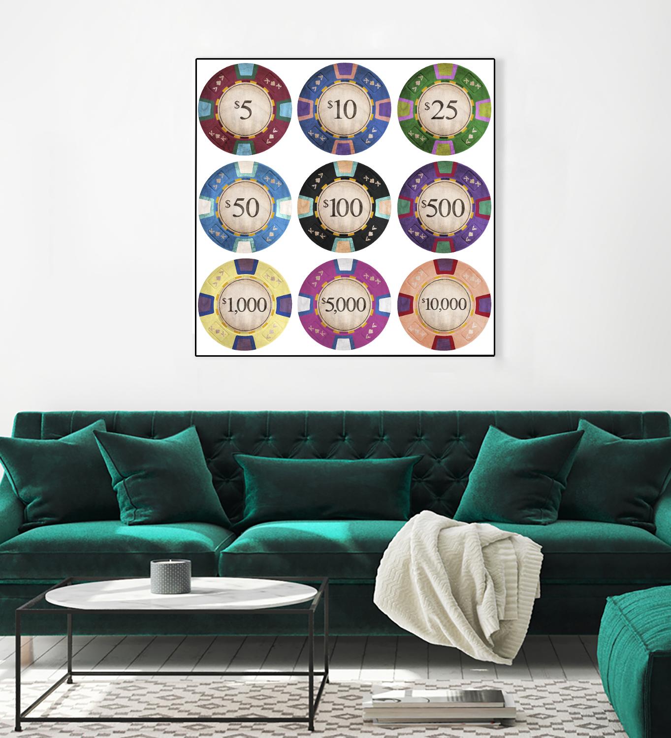 Poker Chips by GI ArtLab on GIANT ART - blue leisure