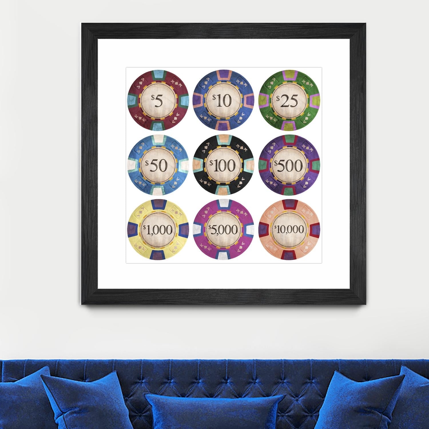 Poker Chips by GI ArtLab on GIANT ART - blue leisure