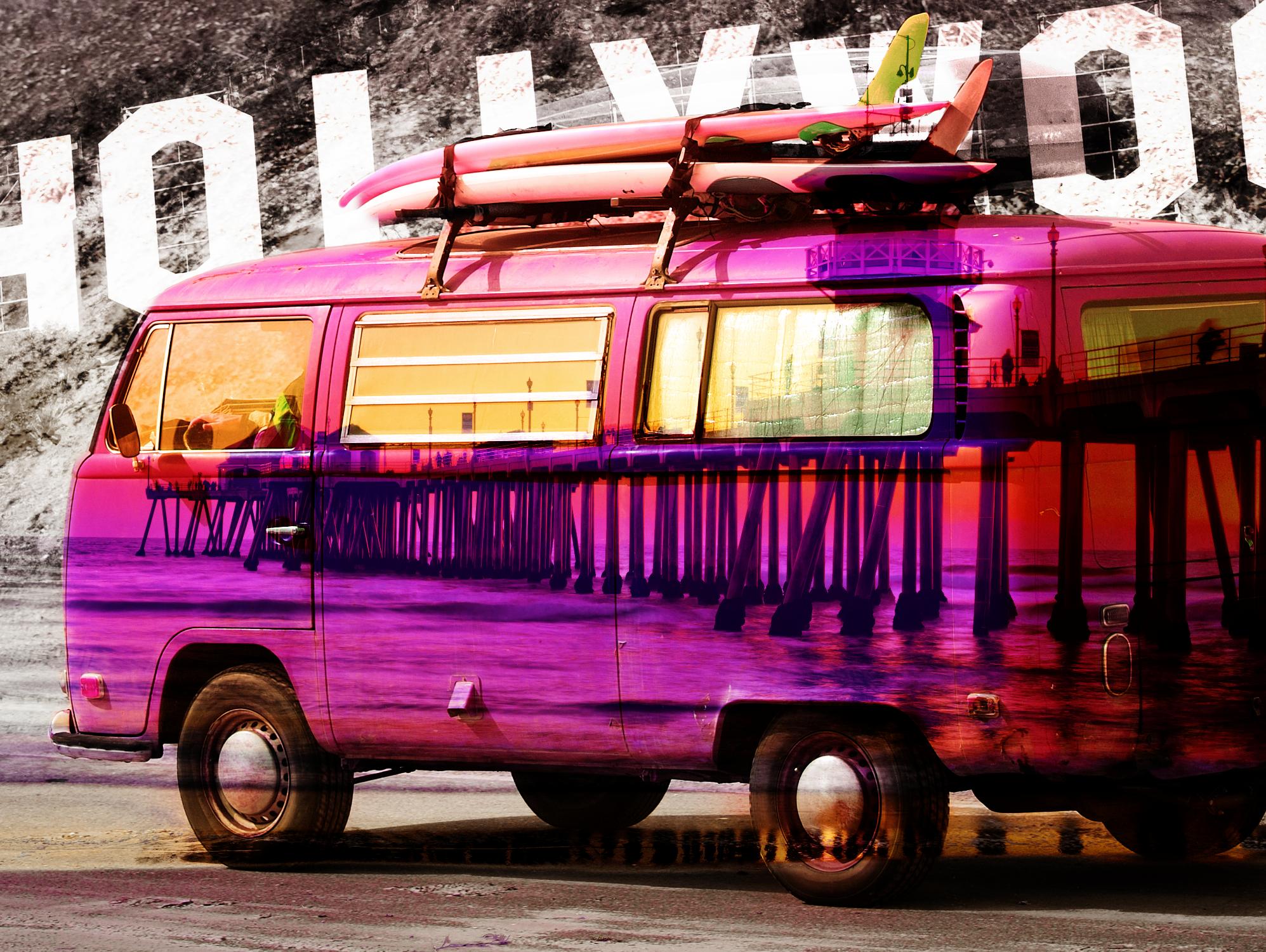 Hollywood Van by GI ArtLab on GIANT ART - yellow city scene