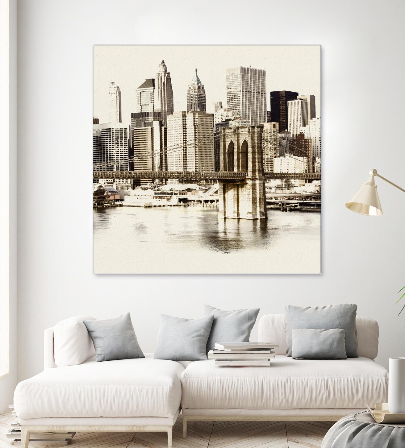 New York Waterfront B by GI ArtLab on GIANT ART - black city scene
