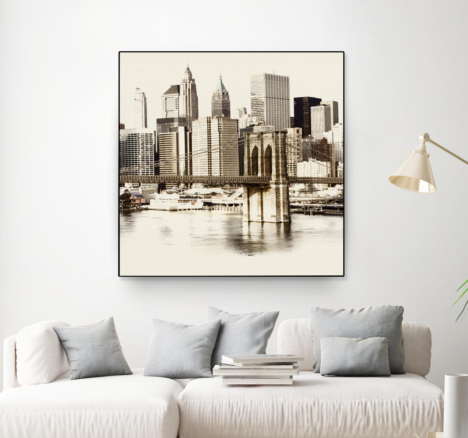 New York Waterfront B by GI ArtLab on GIANT ART - black city scene