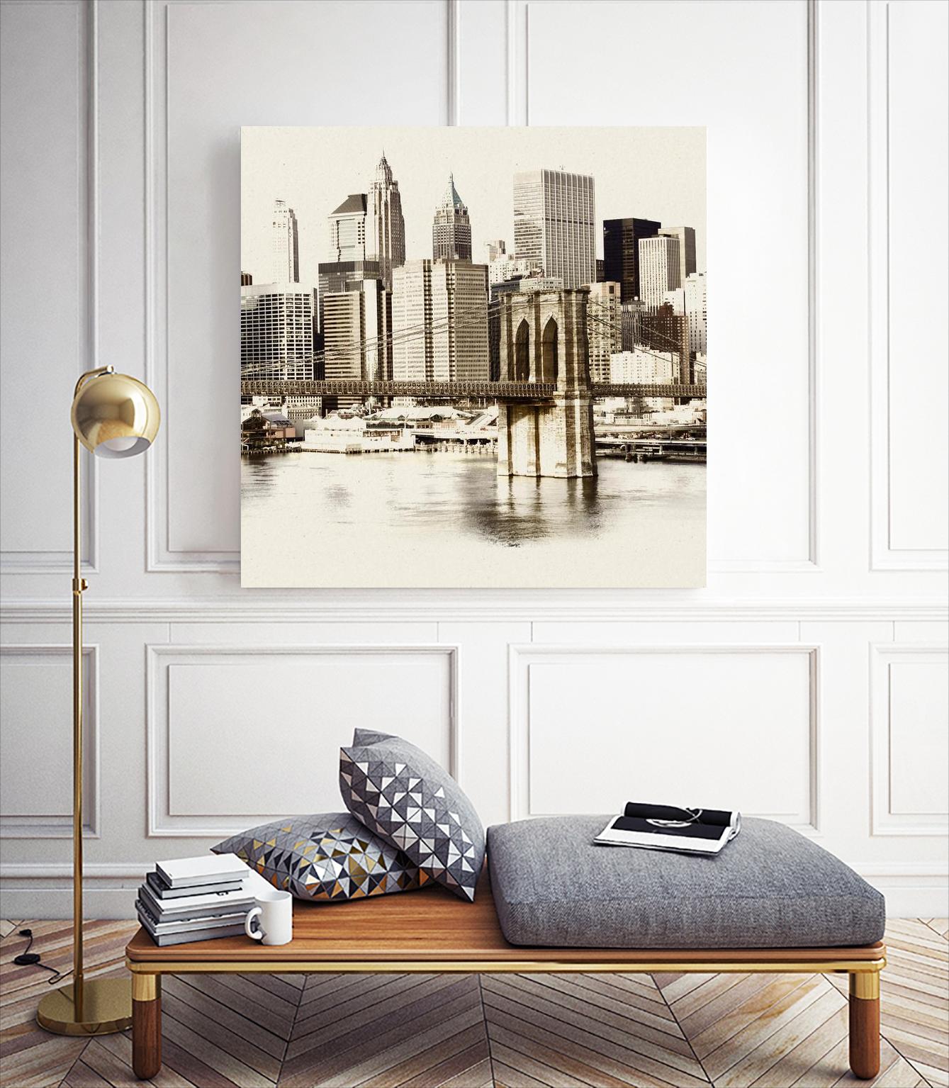 New York Waterfront B by GI ArtLab on GIANT ART - black city scene