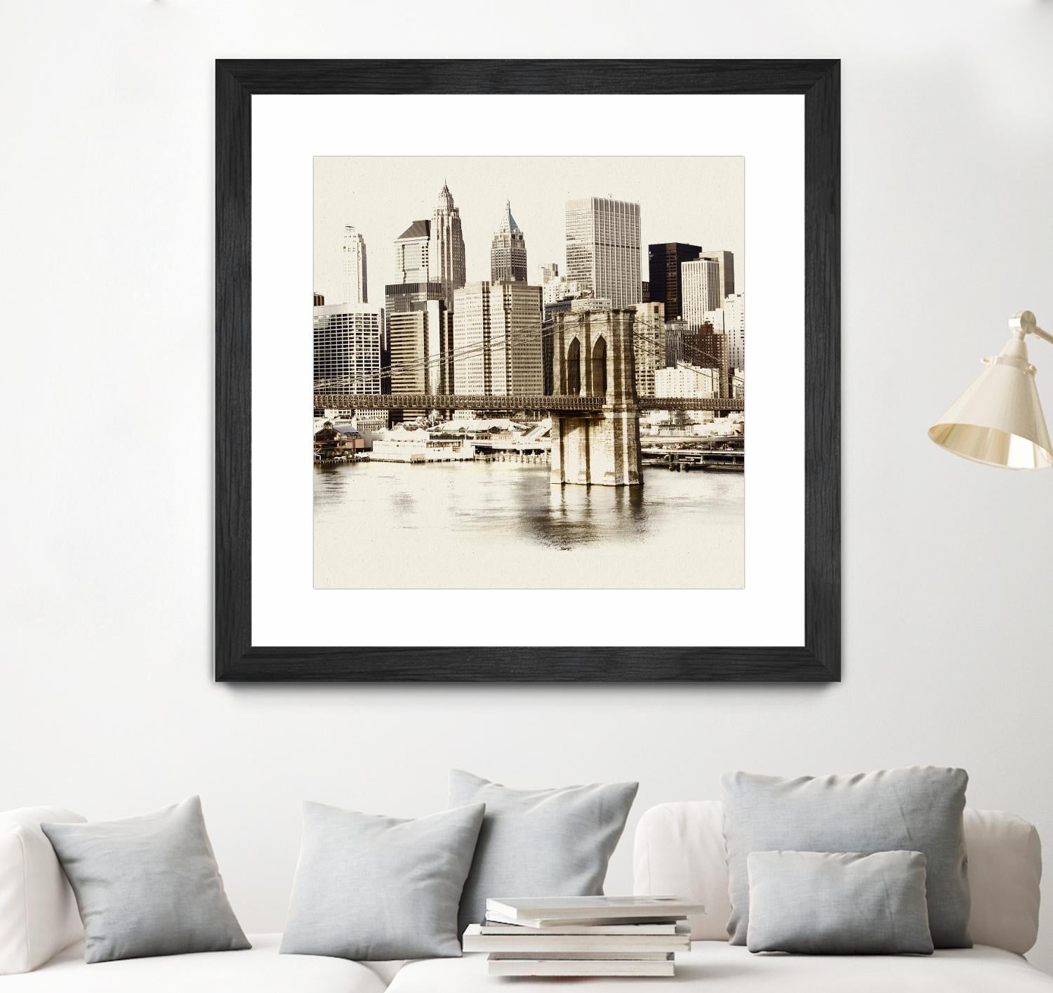 New York Waterfront B by GI ArtLab on GIANT ART - black city scene