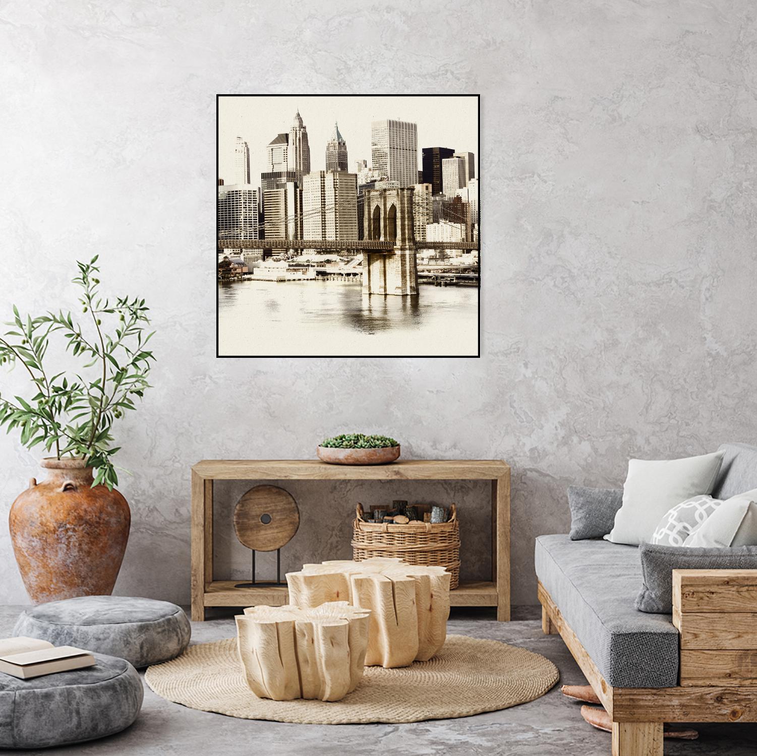 New York Waterfront B by GI ArtLab on GIANT ART - black city scene