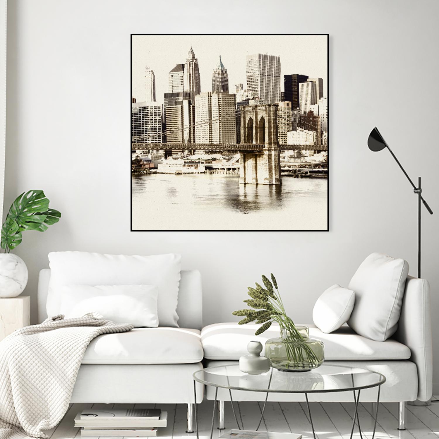New York Waterfront B by GI ArtLab on GIANT ART - black city scene
