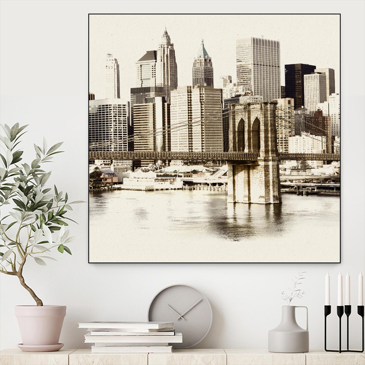 New York Waterfront B by GI ArtLab on GIANT ART - black city scene