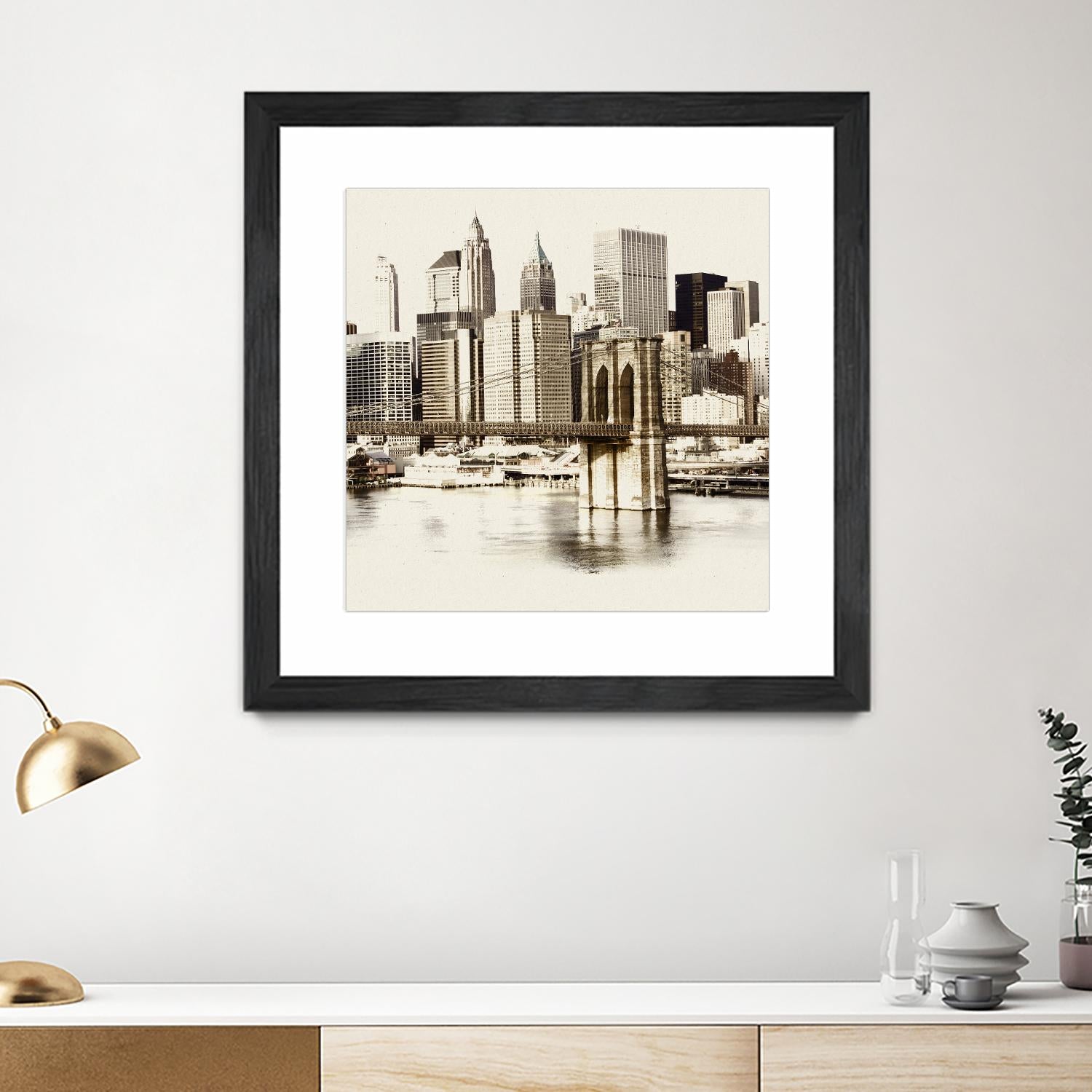 New York Waterfront B by GI ArtLab on GIANT ART - black city scene
