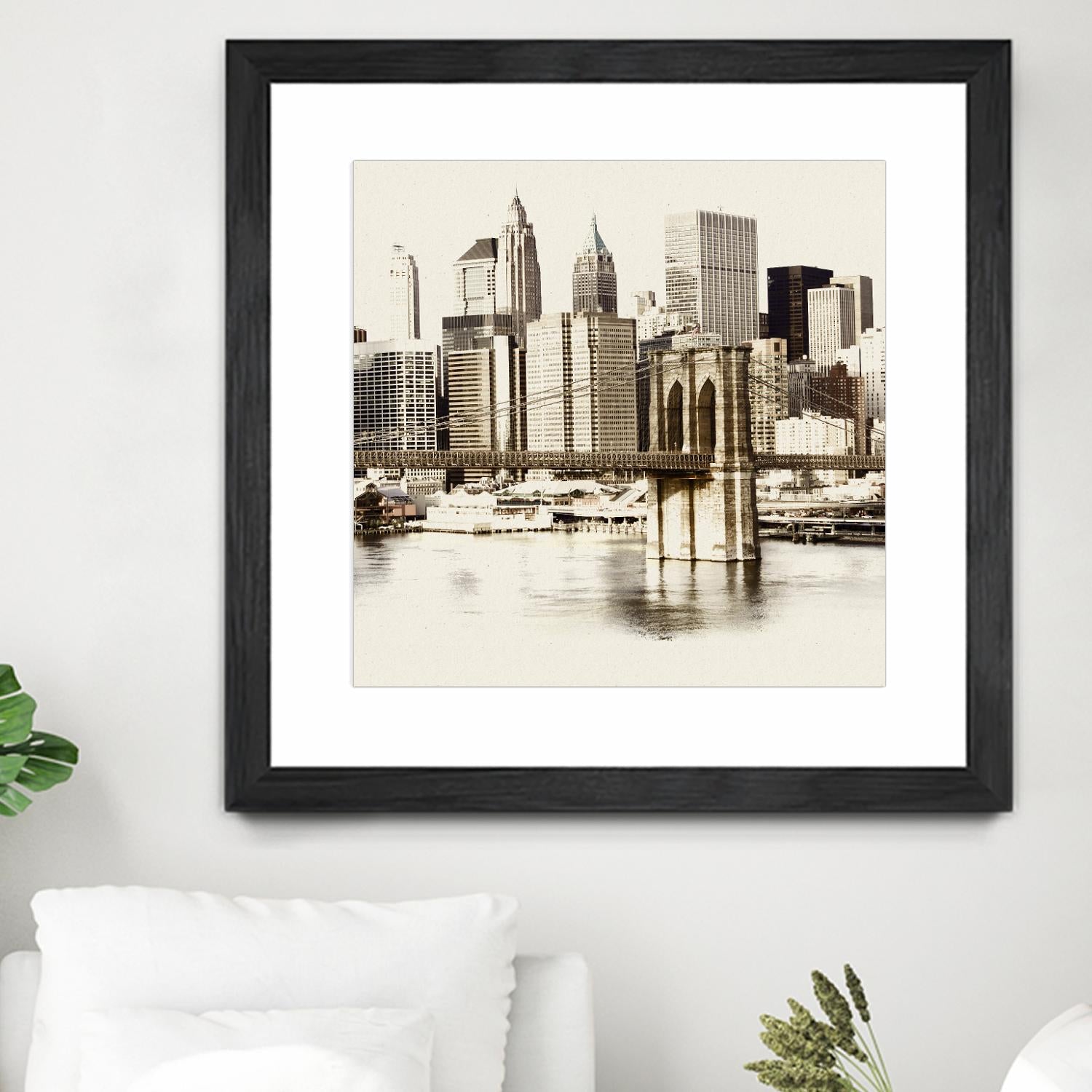 New York Waterfront B by GI ArtLab on GIANT ART - black city scene