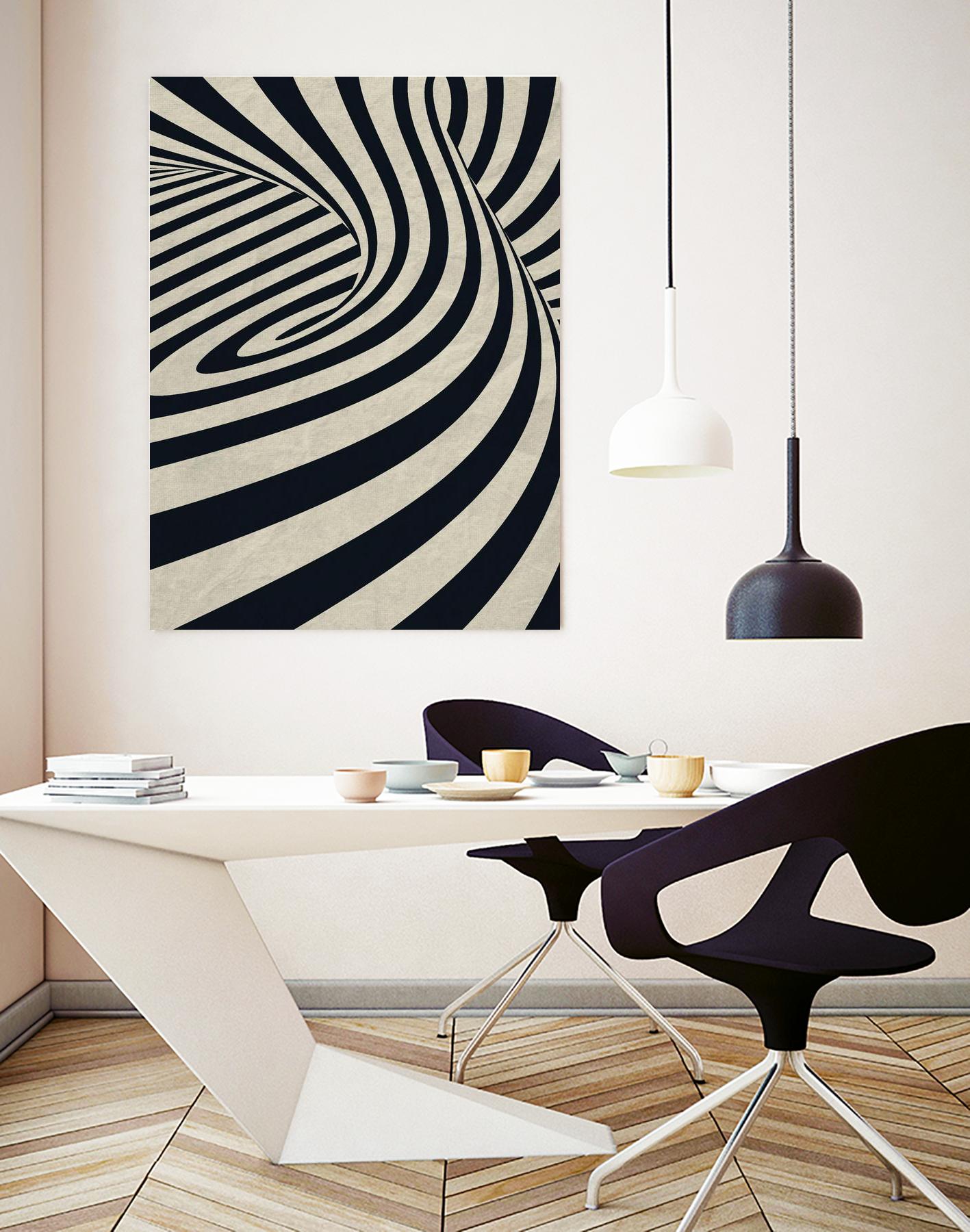 Black Swirls D by THE Studio on GIANT ART - beige abstract
