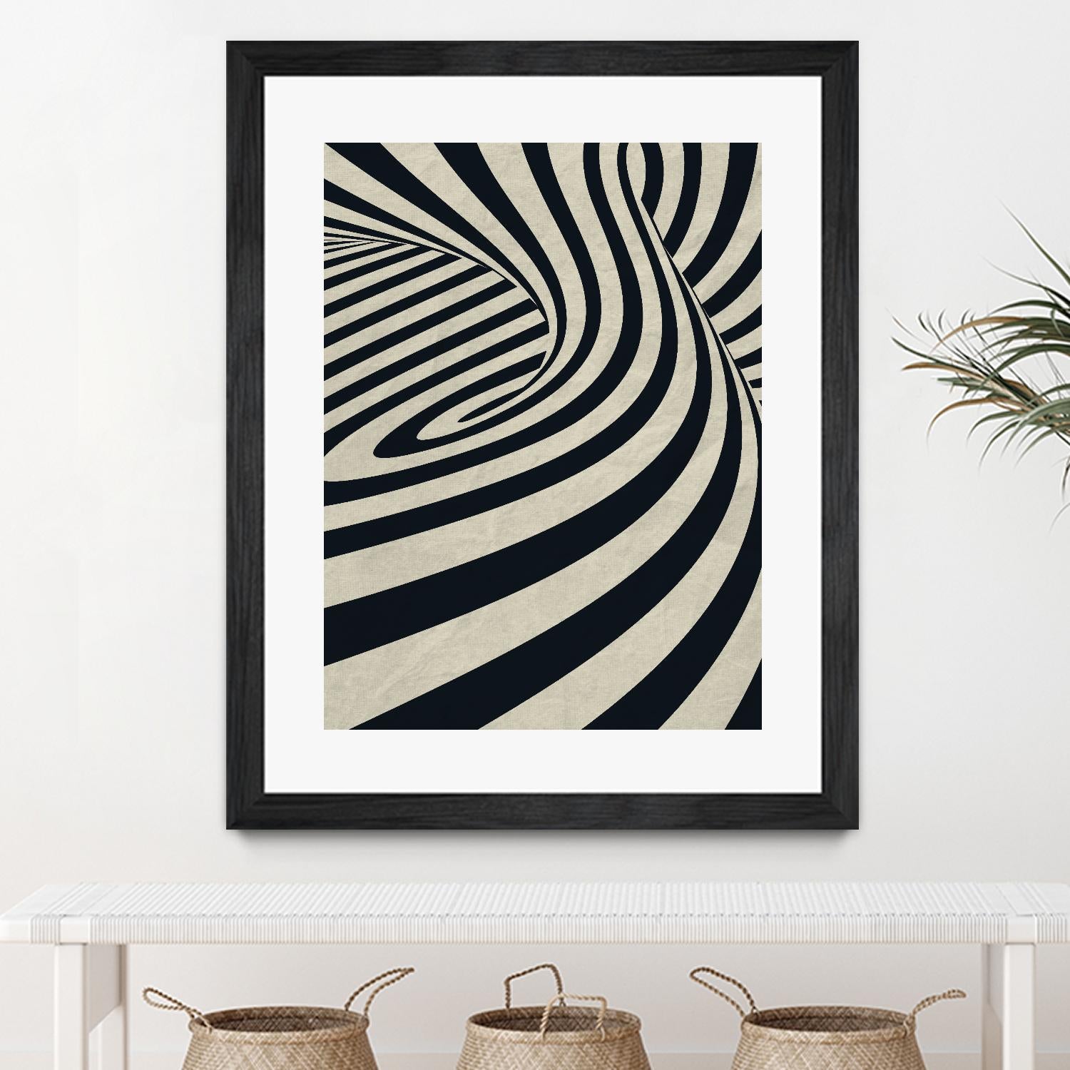 Black Swirls D by THE Studio on GIANT ART - beige abstract