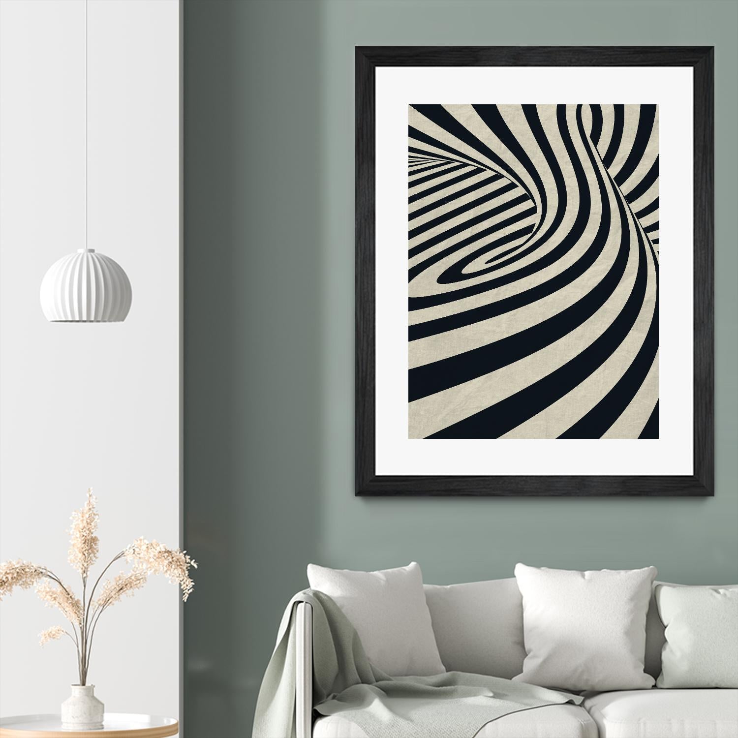 Black Swirls D by THE Studio on GIANT ART - beige abstract