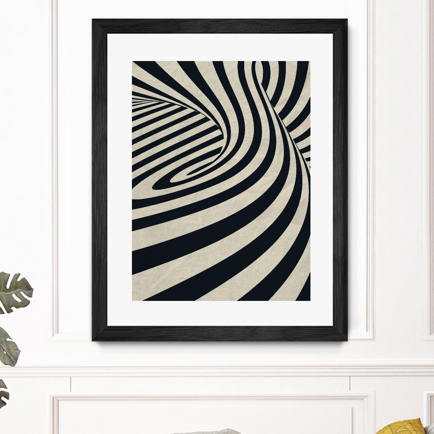 Black Swirls D by THE Studio on GIANT ART - beige abstract
