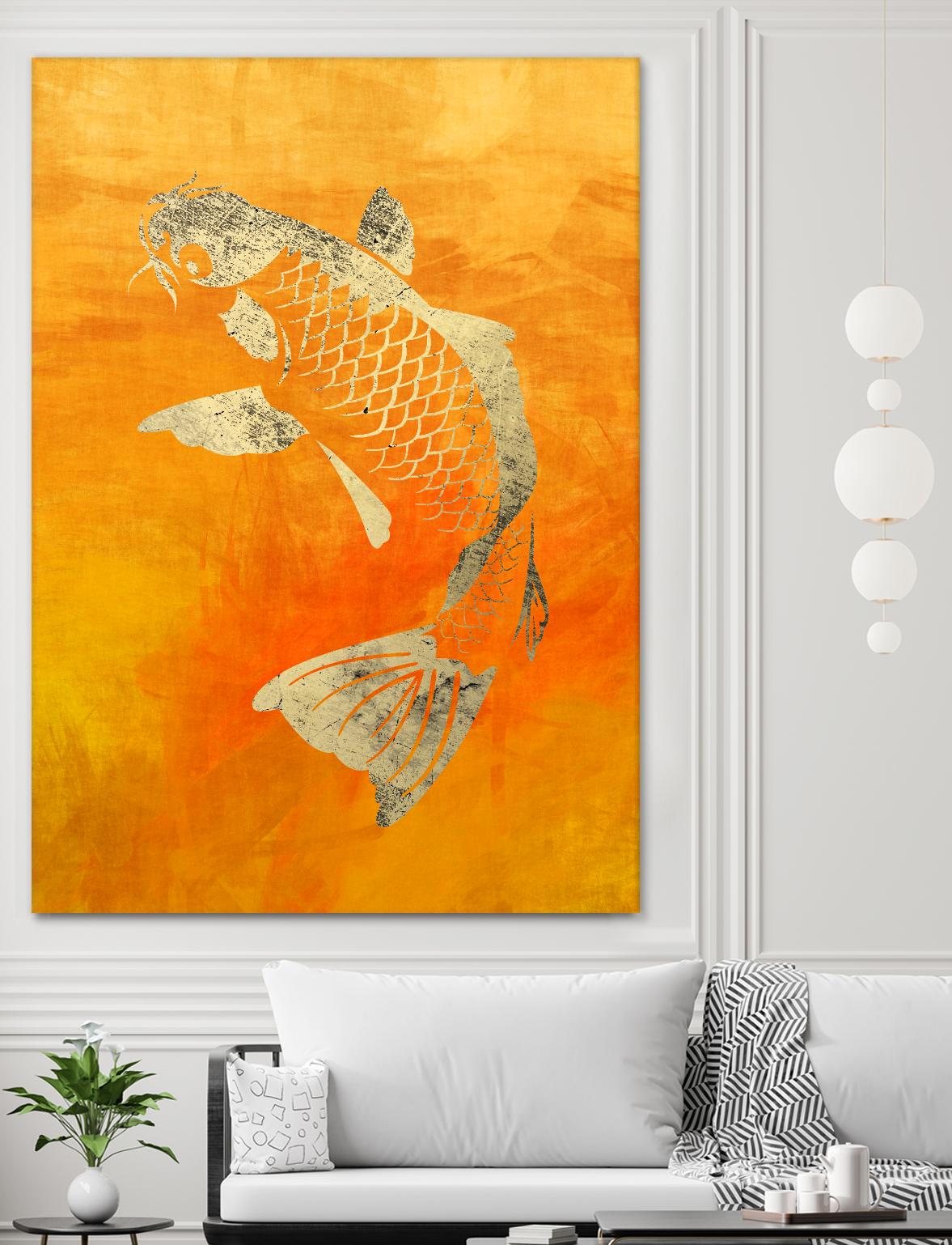 Koi by THE Studio on GIANT ART - beige oriental