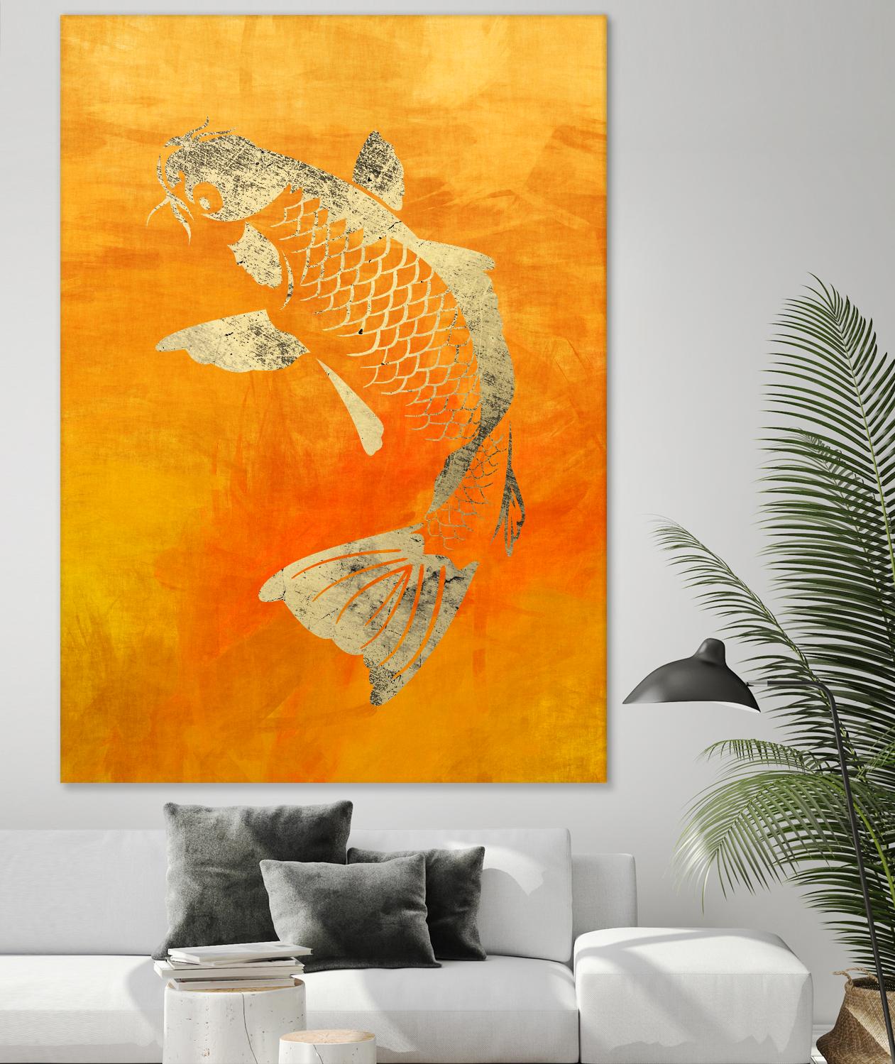 Koi by THE Studio on GIANT ART - beige oriental