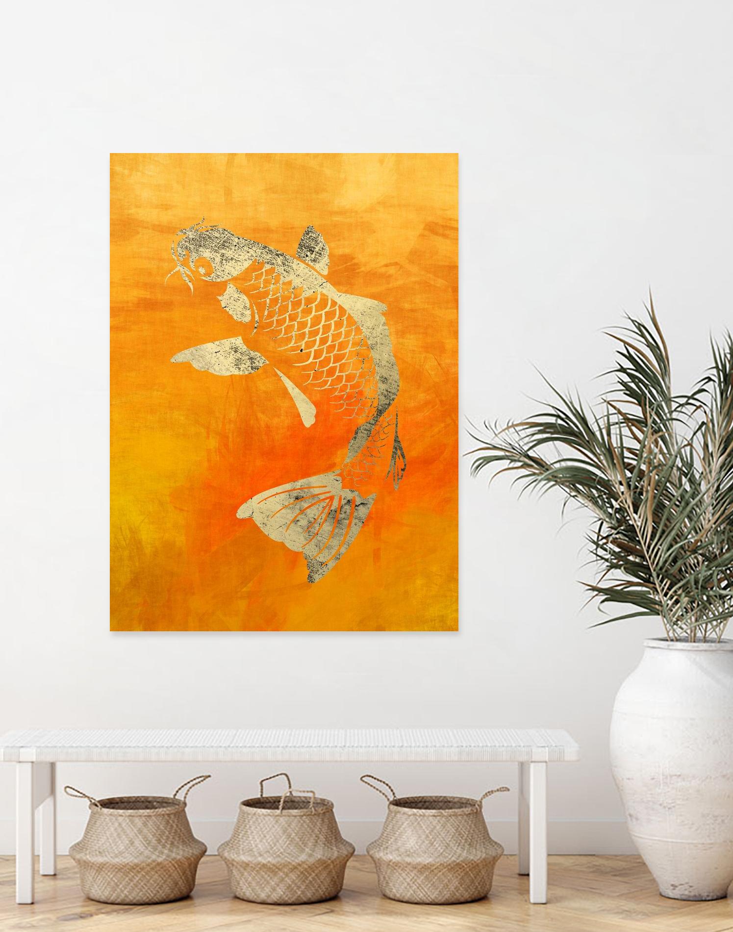 Koi by THE Studio on GIANT ART - beige oriental