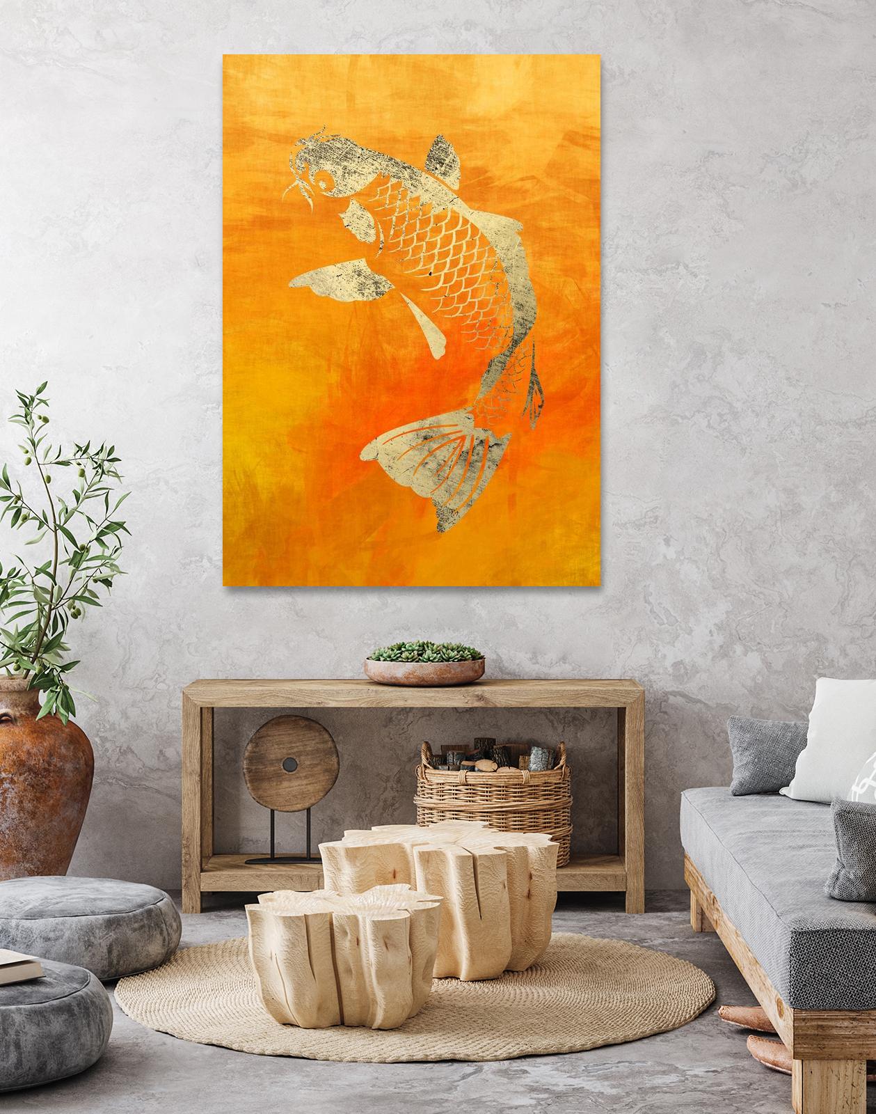 Koi by THE Studio on GIANT ART - beige oriental