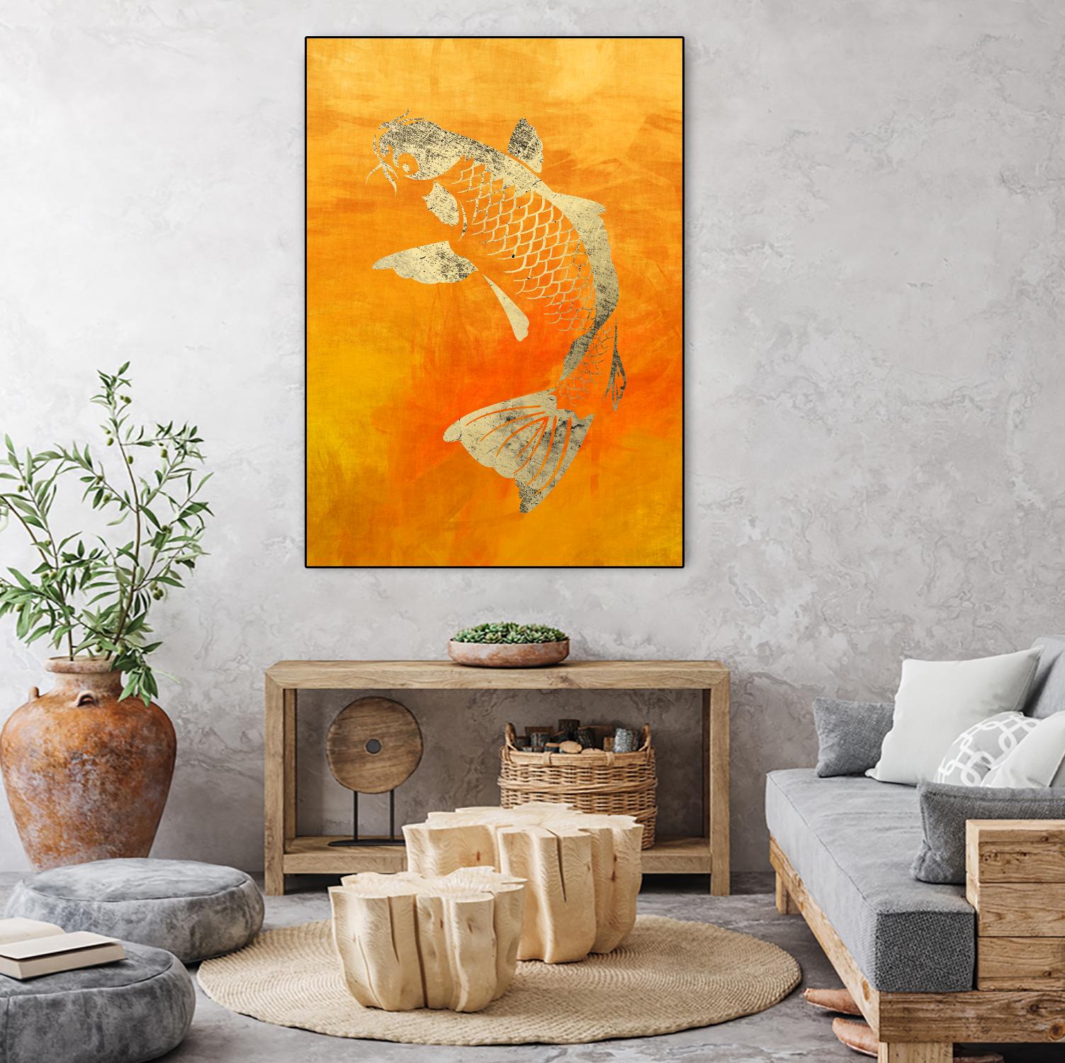 Koi by THE Studio on GIANT ART - beige oriental