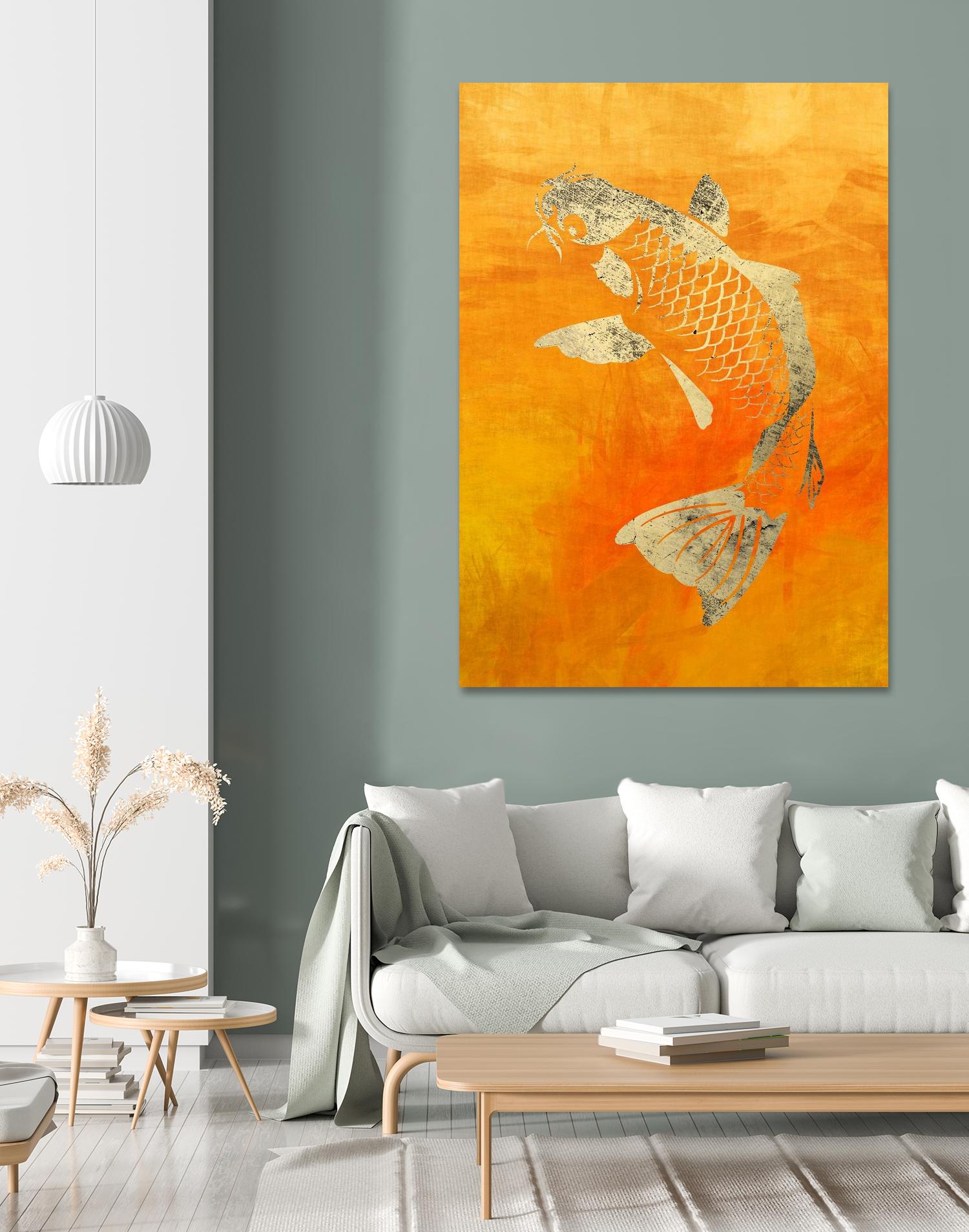 Koi by THE Studio on GIANT ART - beige oriental