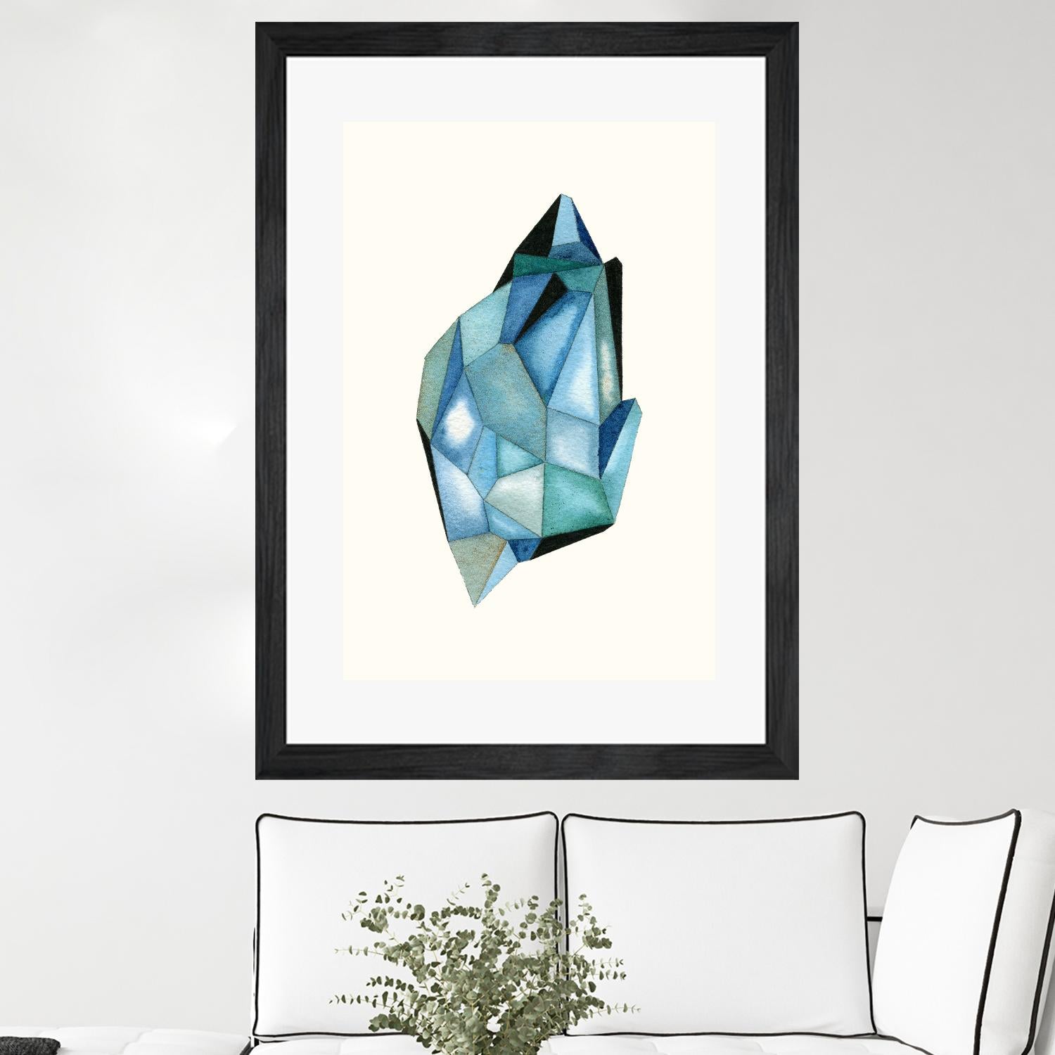 Faceted Gem C by Natasha Marie on GIANT ART - blue abstract
