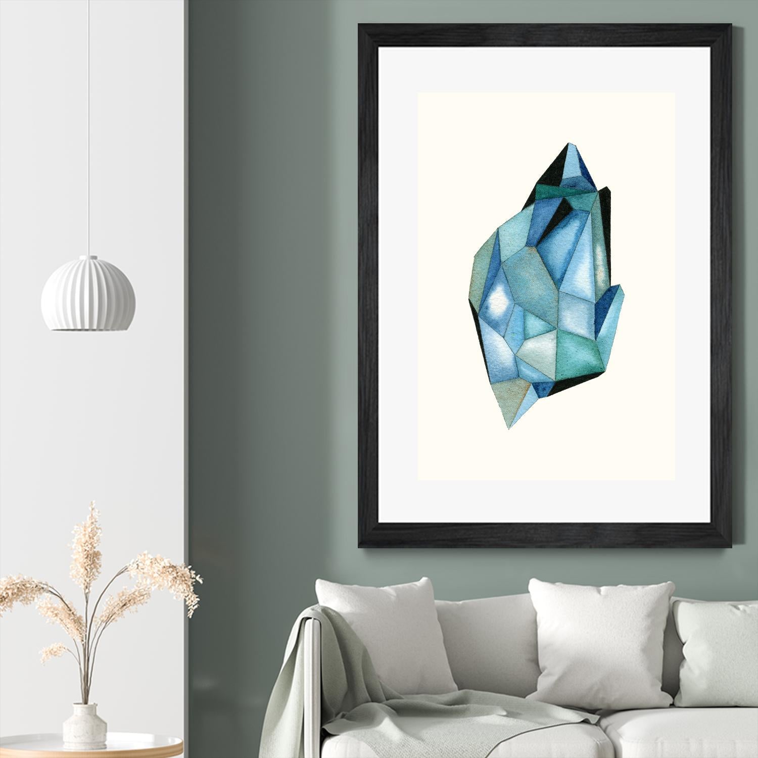 Faceted Gem C by Natasha Marie on GIANT ART - blue abstract