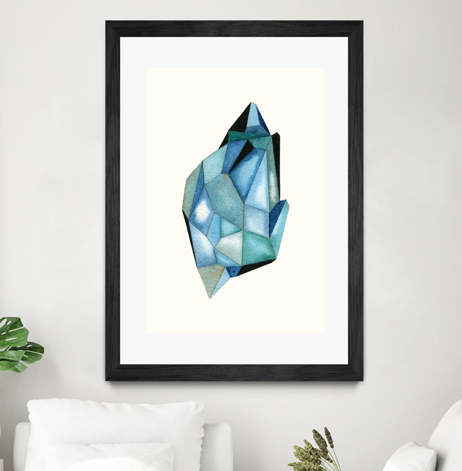 Faceted Gem C by Natasha Marie on GIANT ART - blue abstract
