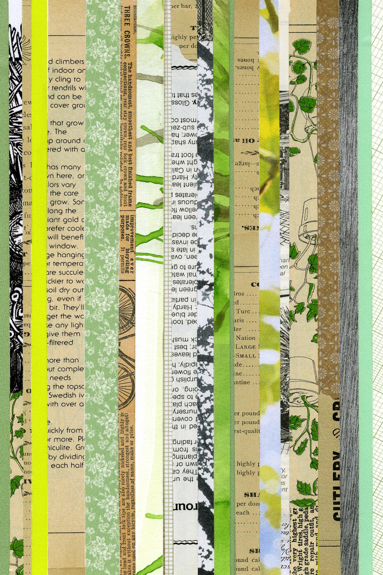 Paper Strip Collage C by Natasha Marie on GIANT ART - green abstract