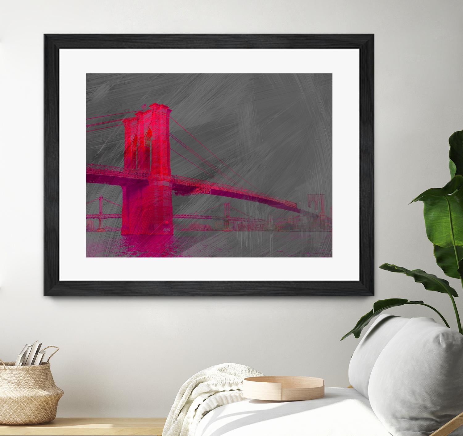 Brooklyn Bridge by THE Studio on GIANT ART - pink architecture pont