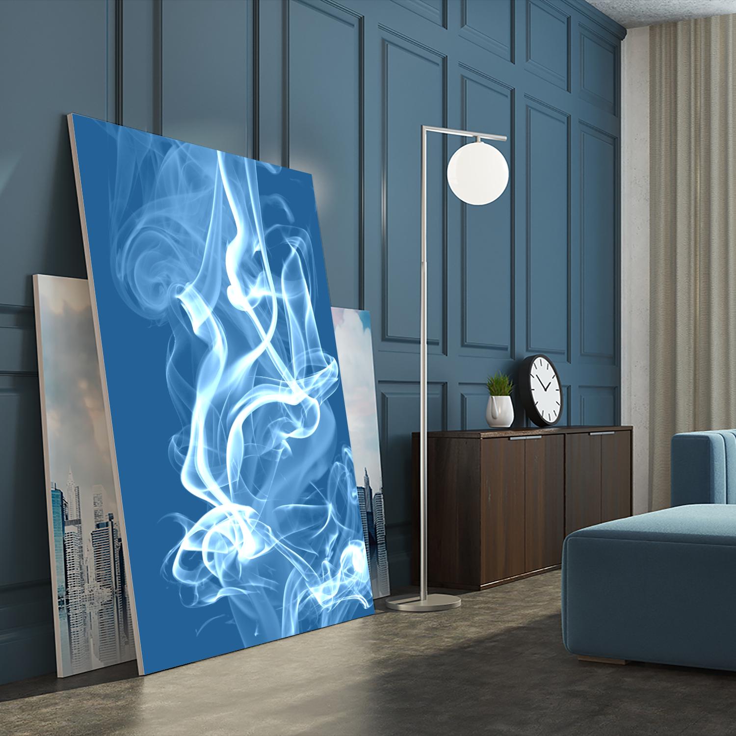 Cyan Smoke by GI ArtLab on GIANT ART - white abstract