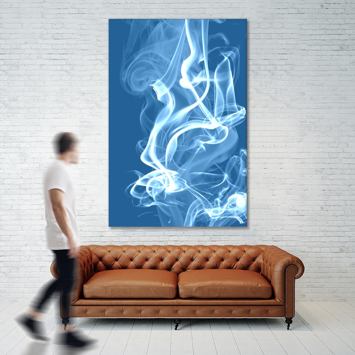 Cyan Smoke by GI ArtLab on GIANT ART - white abstract