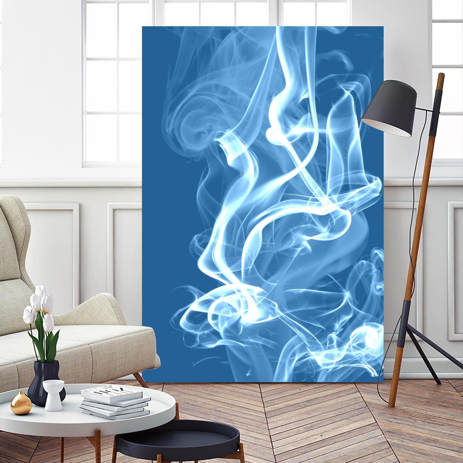Cyan Smoke by GI ArtLab on GIANT ART - white abstract