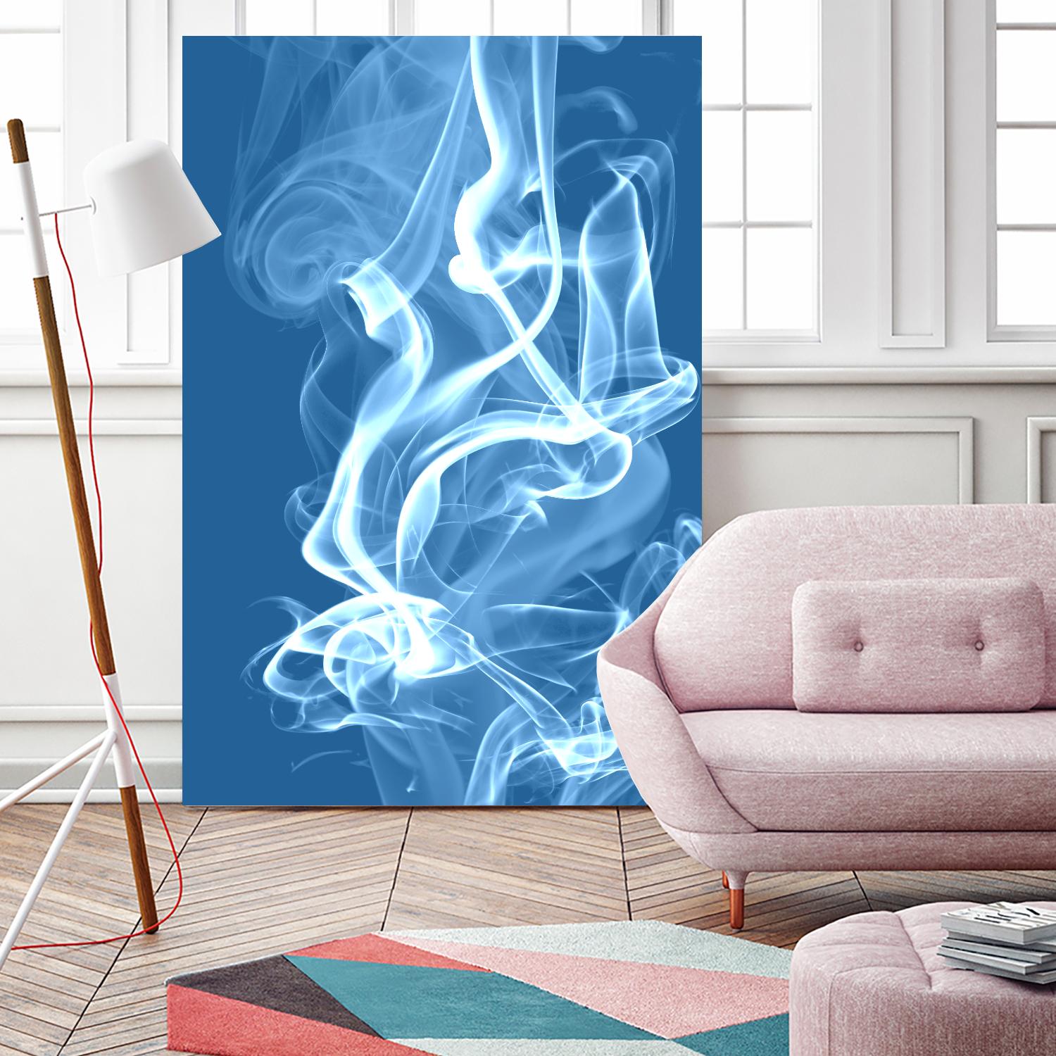 Cyan Smoke by GI ArtLab on GIANT ART - white abstract