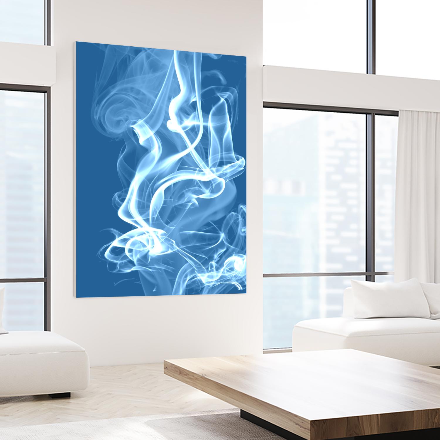 Cyan Smoke by GI ArtLab on GIANT ART - white abstract
