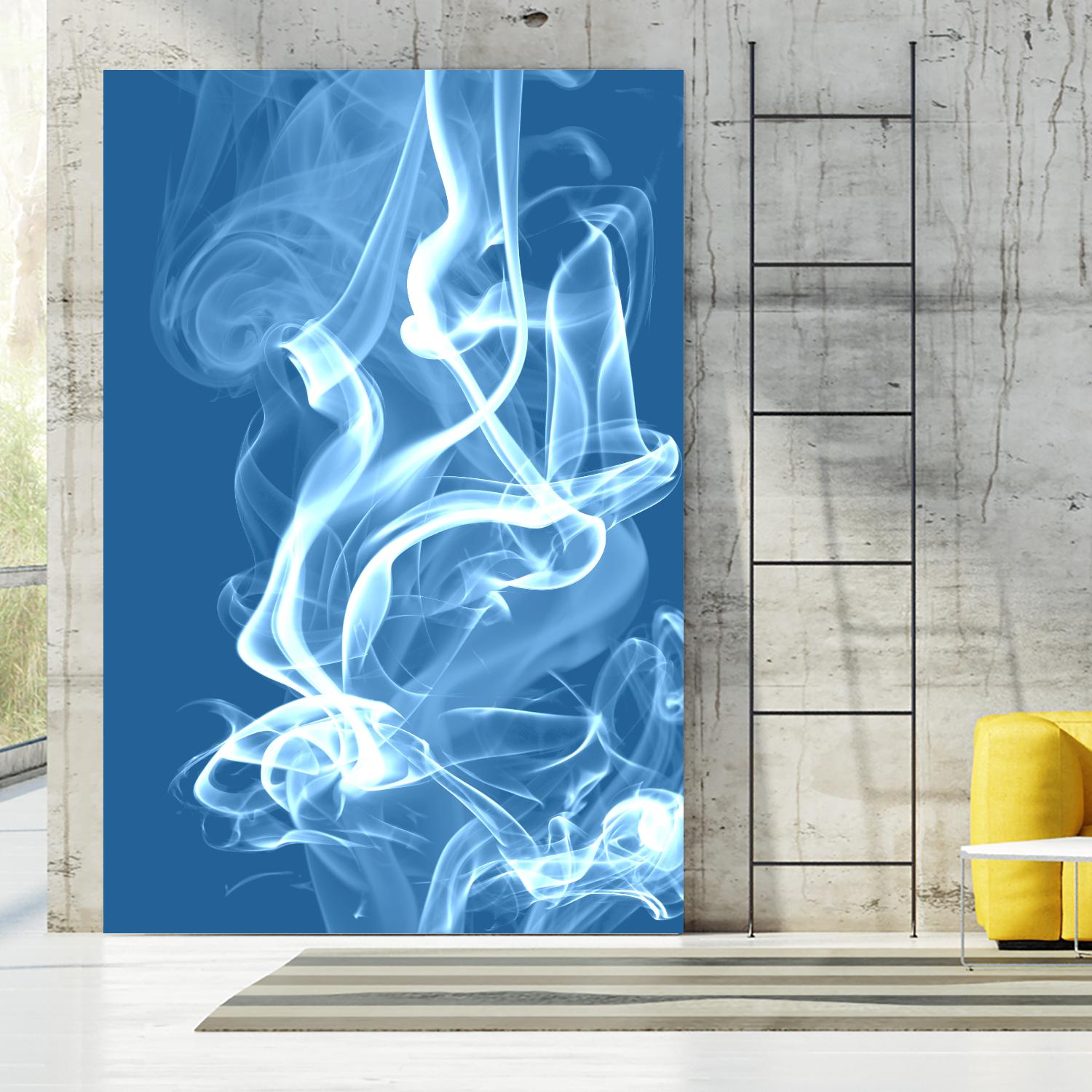 Cyan Smoke by GI ArtLab on GIANT ART - white abstract