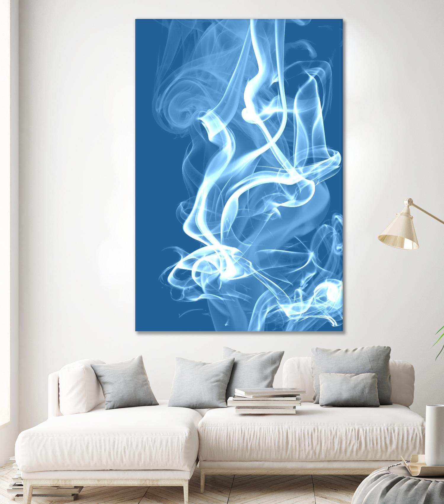 Cyan Smoke by GI ArtLab on GIANT ART - white abstract