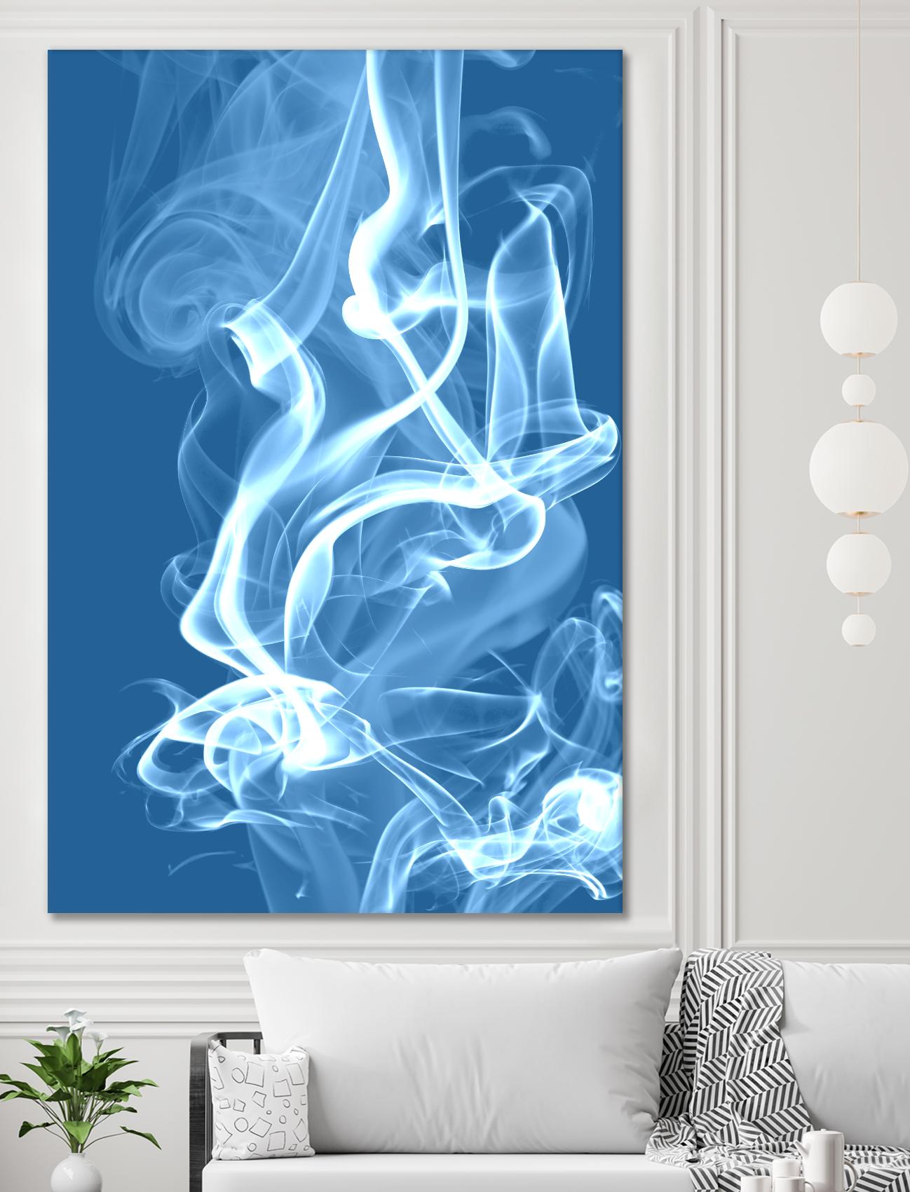 Cyan Smoke by GI ArtLab on GIANT ART - white abstract