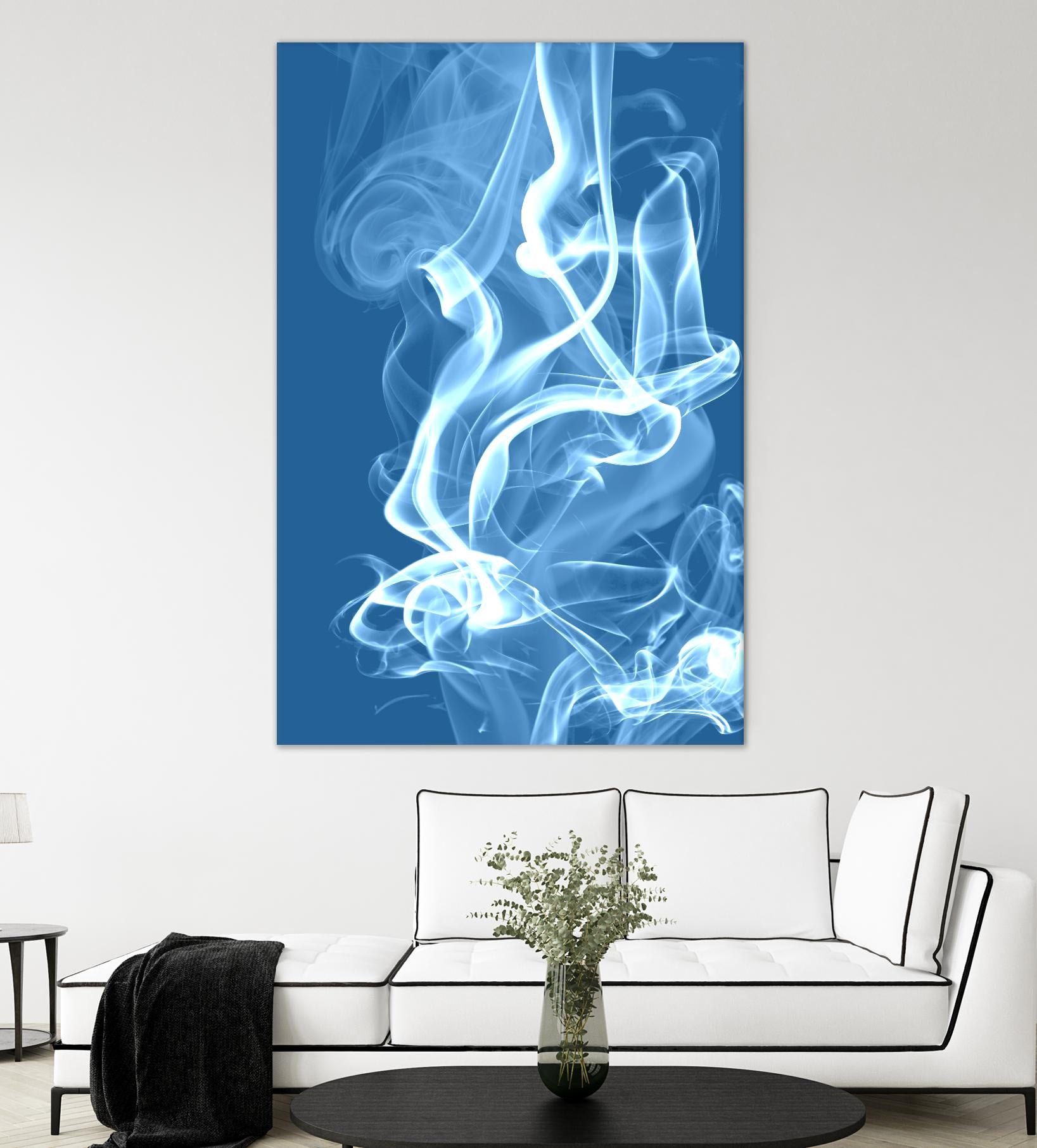 Cyan Smoke by GI ArtLab on GIANT ART - white abstract