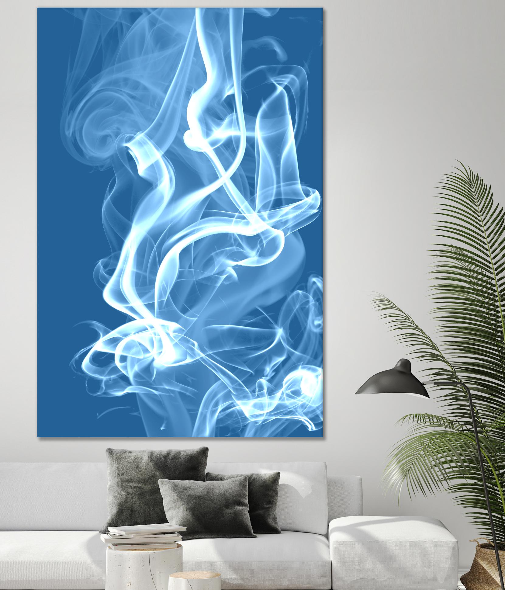 Cyan Smoke by GI ArtLab on GIANT ART - white abstract