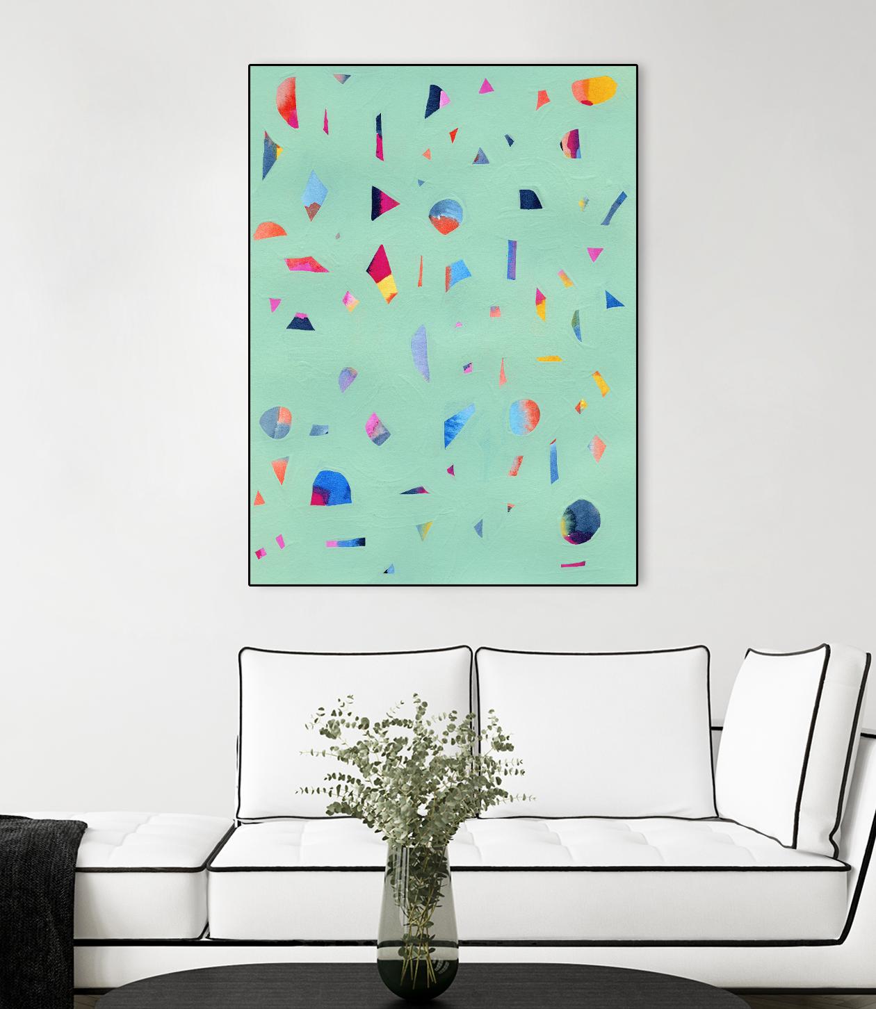 Confetti 1 by Erin Lin on GIANT ART - turquoise abstract