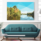 Fractal Lakeside by THE Studio on GIANT ART - green landscape