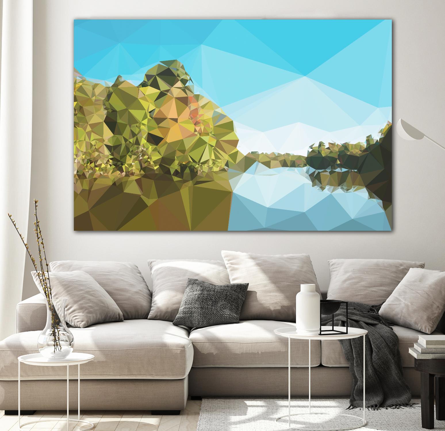 Fractal Lakeside by THE Studio on GIANT ART - green landscape