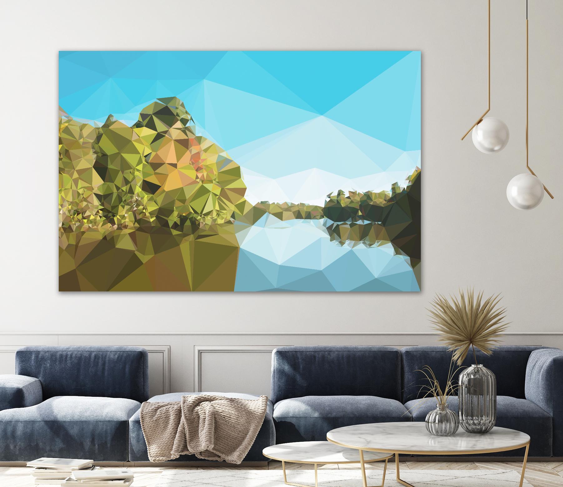 Fractal Lakeside by THE Studio on GIANT ART - green landscape