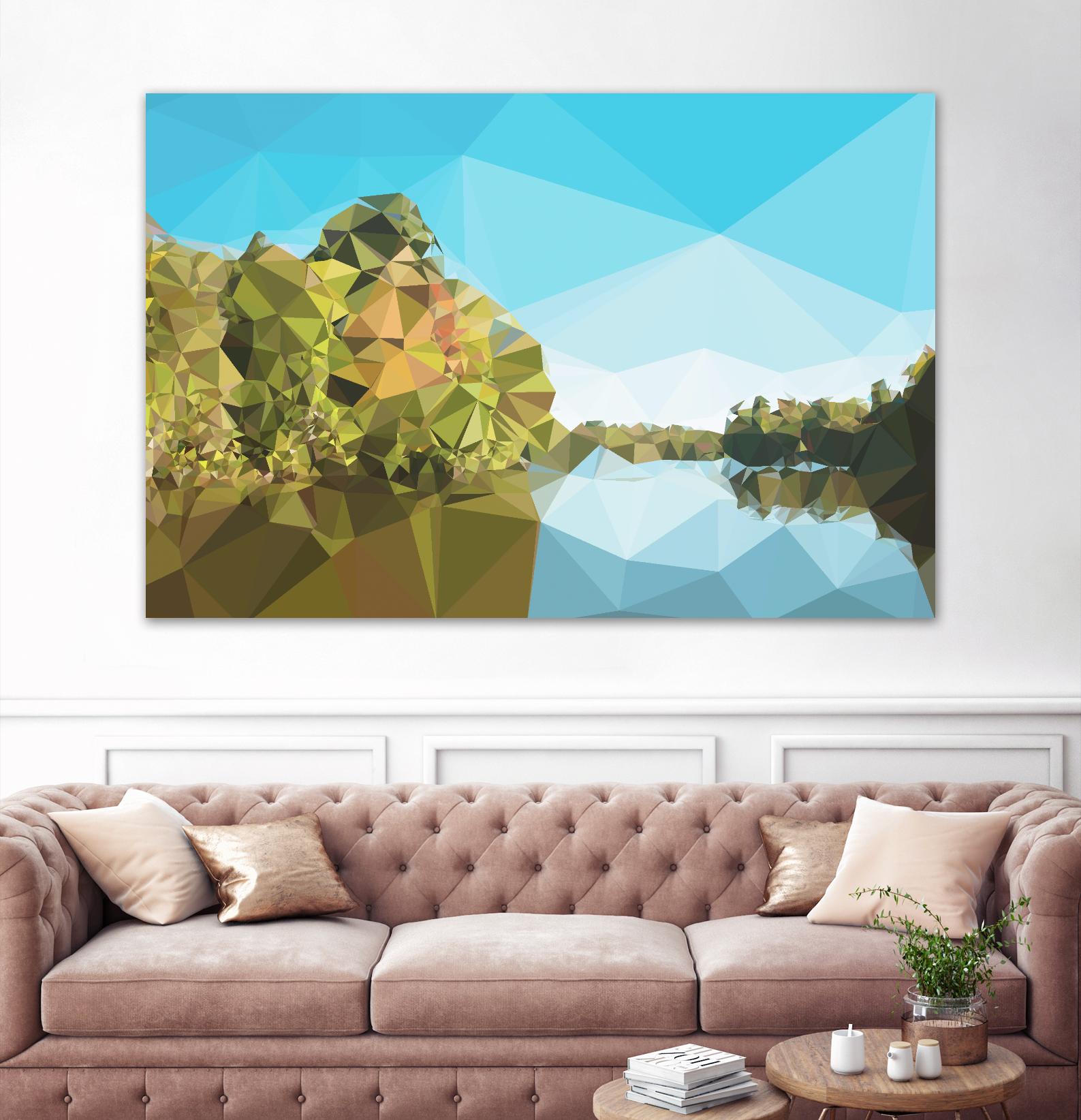 Fractal Lakeside by THE Studio on GIANT ART - green landscape