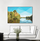 Fractal Lakeside by THE Studio on GIANT ART - green landscape