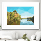 Fractal Lakeside by THE Studio on GIANT ART - green landscape