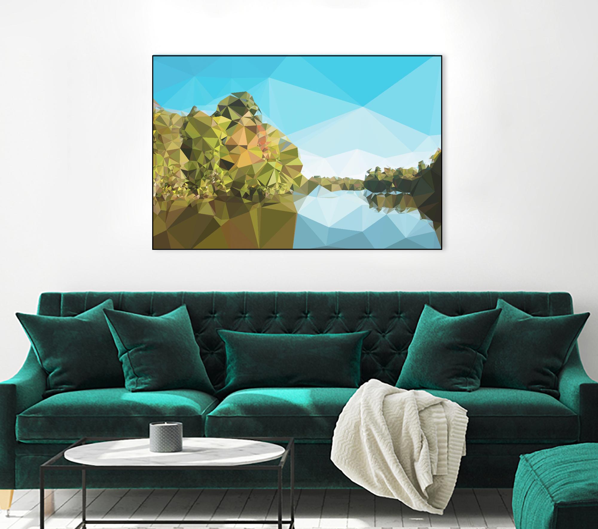 Fractal Lakeside by THE Studio on GIANT ART - green landscape