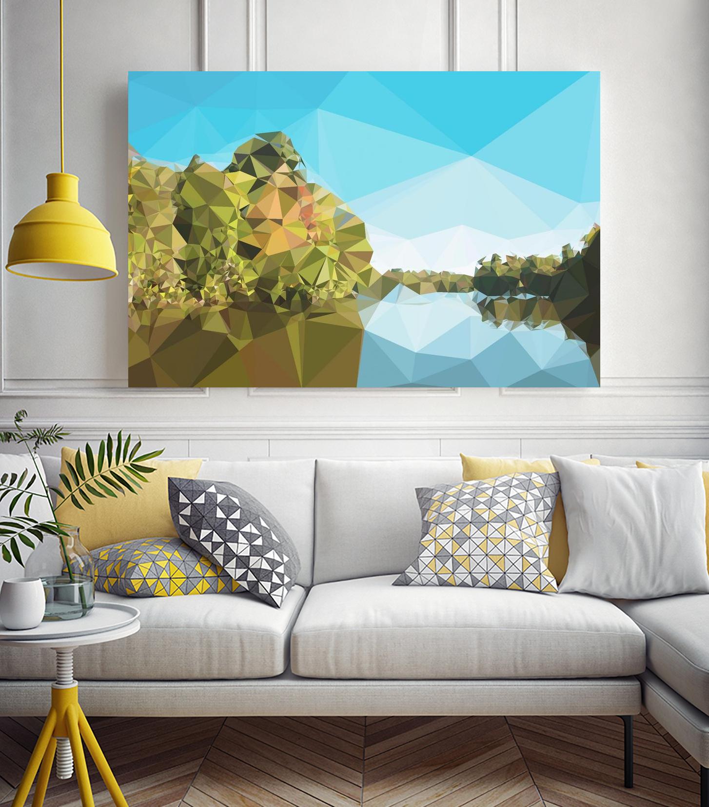 Fractal Lakeside by THE Studio on GIANT ART - green landscape